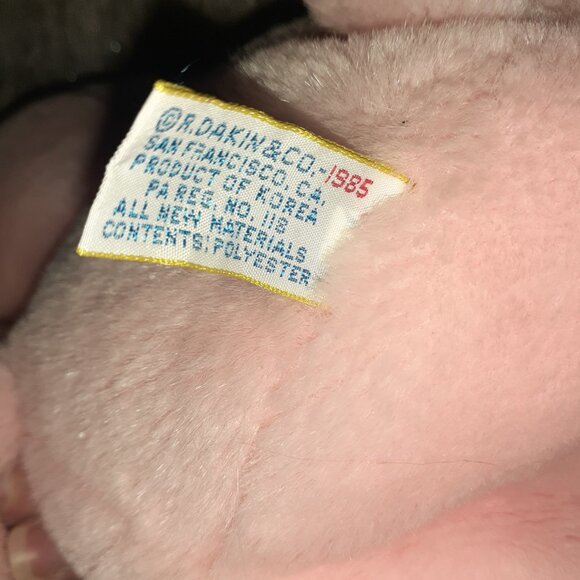 VINTAGE 1985 DAKIN PINK VERY SOFT CUDDLY PLUSH TEDDY BEAR 14" STUFFED ANIMAL - Picture 7 of 7